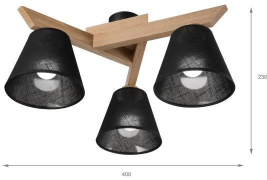 Brilagi - LED Lampadario a plafone ANTHONY 3xE14/40W/230V quercia/nero