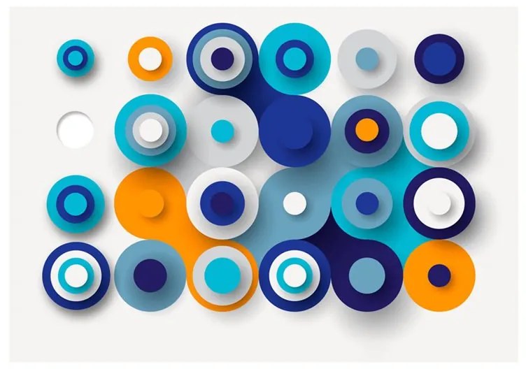 Fotomurale  Geometry Of Blue Wheels  Colore Blu, Dimensioni e Misure 100x70