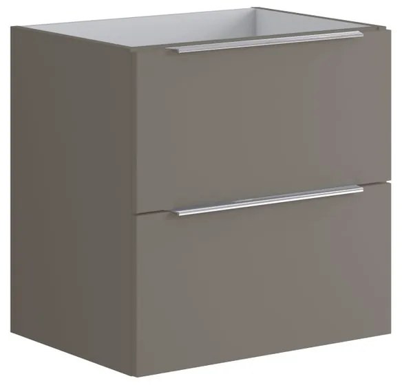 Cassettiera Brera con 2 cassetti laccato opaco grigio Londra L.59,5 H.60 P.45,5 cm