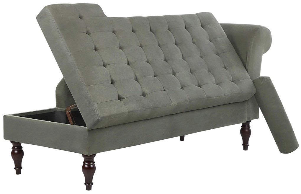 Chaise longue con contenitore grigio scuro PESSAC Beliani