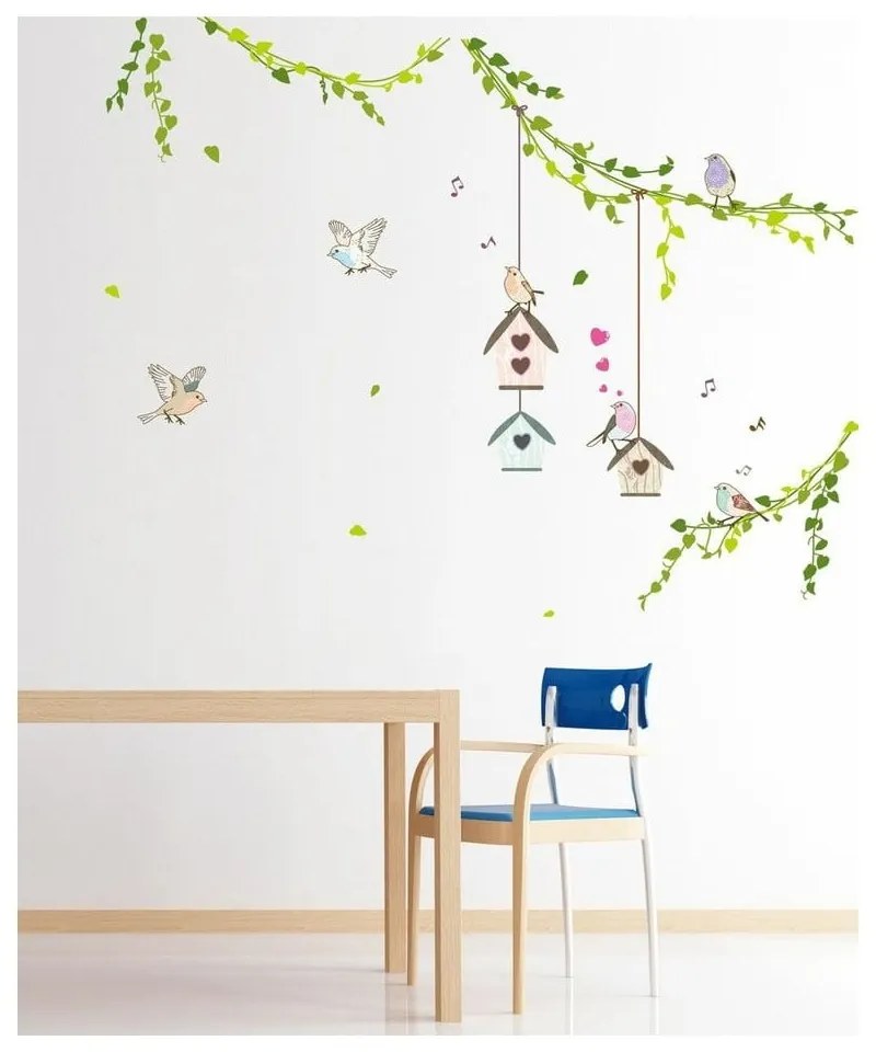 Set di adesivi murali Gabbie per uccelli nella foresta - Ambiance