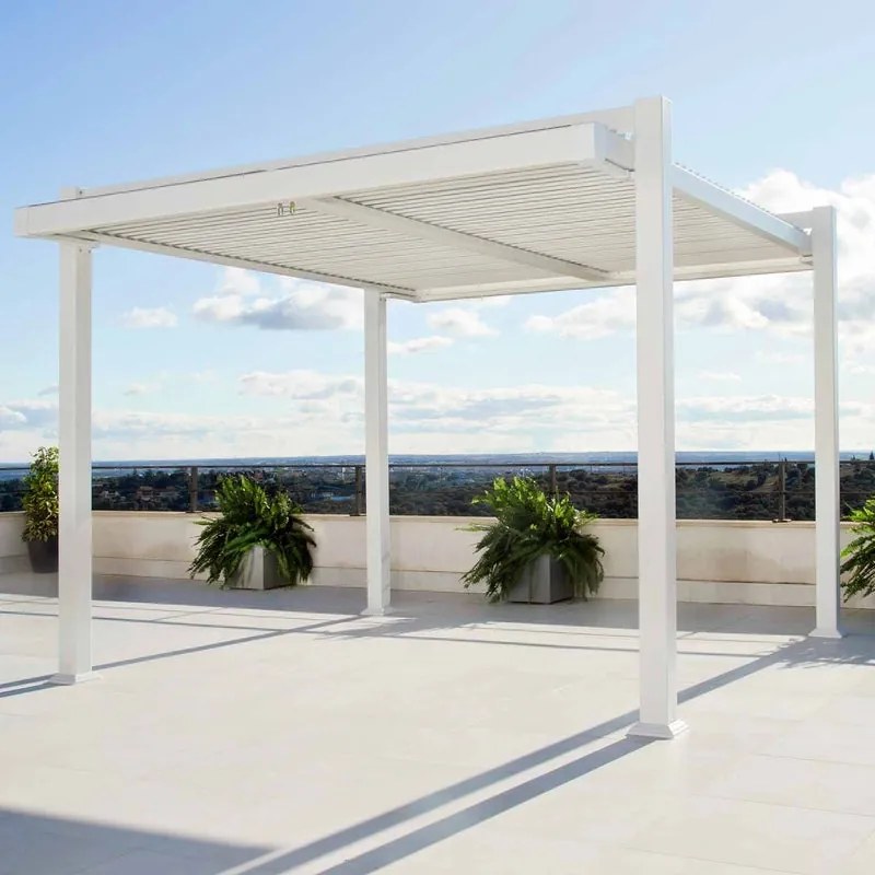 Pergola Persea in alluminio struttura bianco L 320 x P 360 x H 246 cm