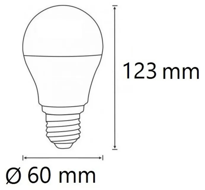 Lampada LED E27 12W A60 105lm/W - Dimmerabile Colore Bianco Caldo 2.700K