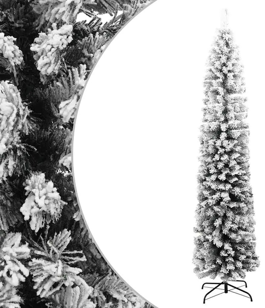 Albero Di Natale Artificiale Con Neve Fioccata Verde 240 Cm Pvc /