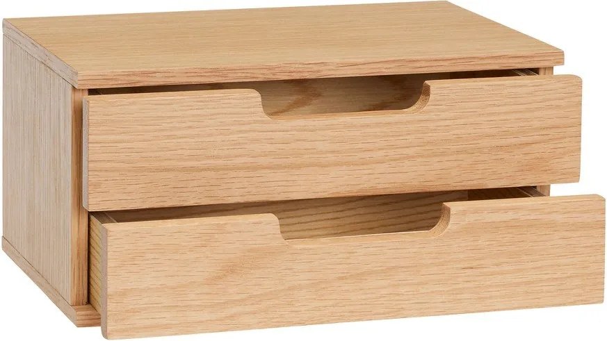 Comodino sospeso con ripiani in legno di quercia in colore naturale AtHand - Hübsch