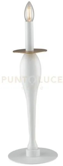 Lume armstrong bianco e oro 1 luce attacco e14 18x45cm in metallo