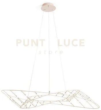 Tesa lampadario sospeso a led 3000k 4960lm 40w cipria l.120cm