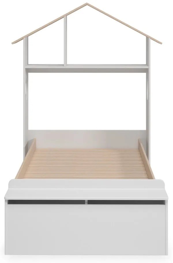 Letto per bambini in pino bianco/naturale con contenitore 90x190 cm Odessa - Marckeric
