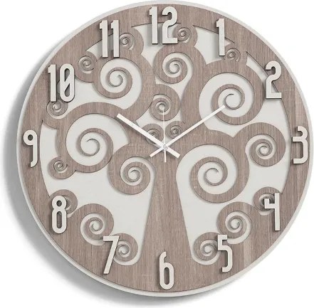 Orologio da parete D50 ALBERO DELLA VITA 2 in legno laminato TRS