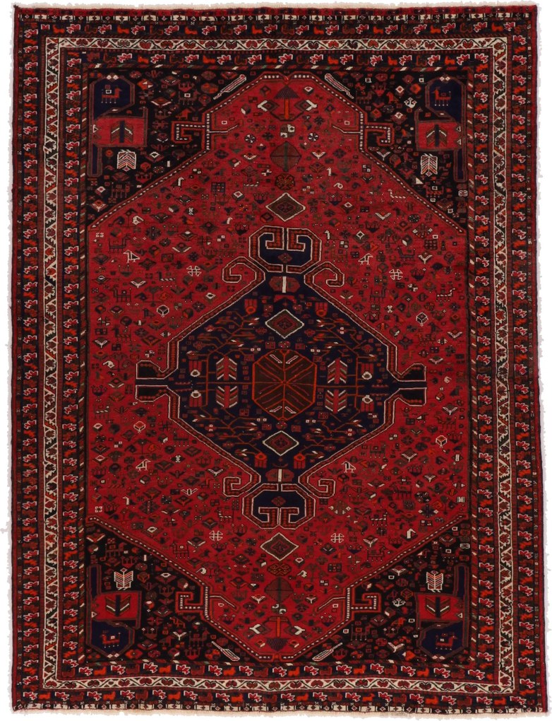 Shiraz Tappeto 220 x 280 (Iran) Annodato A Mano