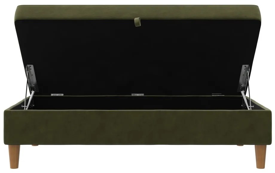 Poggiapiedi in velluto verde Lilly - Støraa