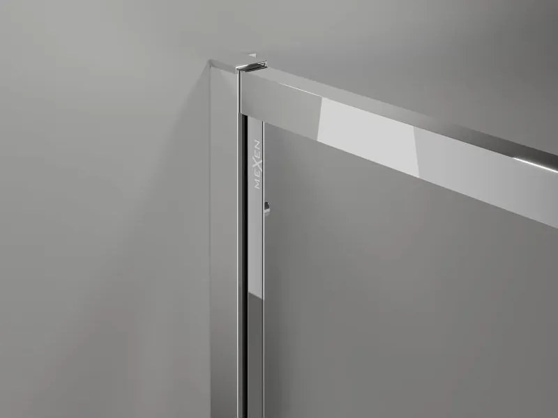 Mexen Exo cabina doccia semicircolare asimmetrica scorrevole 100 x 80 cm, trasparente, cromo - 8132-100-080-01-00