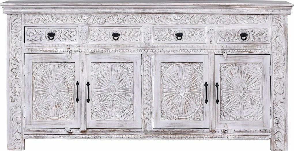 CARMEN - mobile in legno di mango con 4 ante e 4 cassetti
