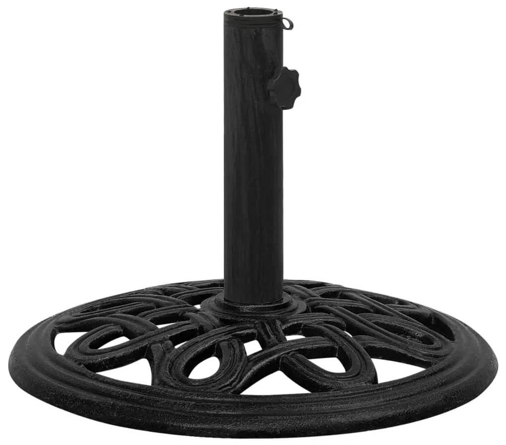 Base Per Ombrellone Nera 44x44x32 Cm İn Ghisa /