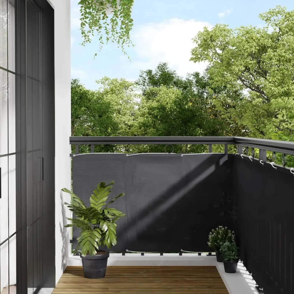 Paravento Da Balcone Antracite 90x1000cm 100% Poliestere Oxford /