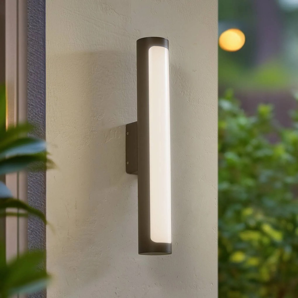 Applique da esterni a LED Tuberia Lucande, Nero, Alluminio, Moderno, Applique LED da esterni