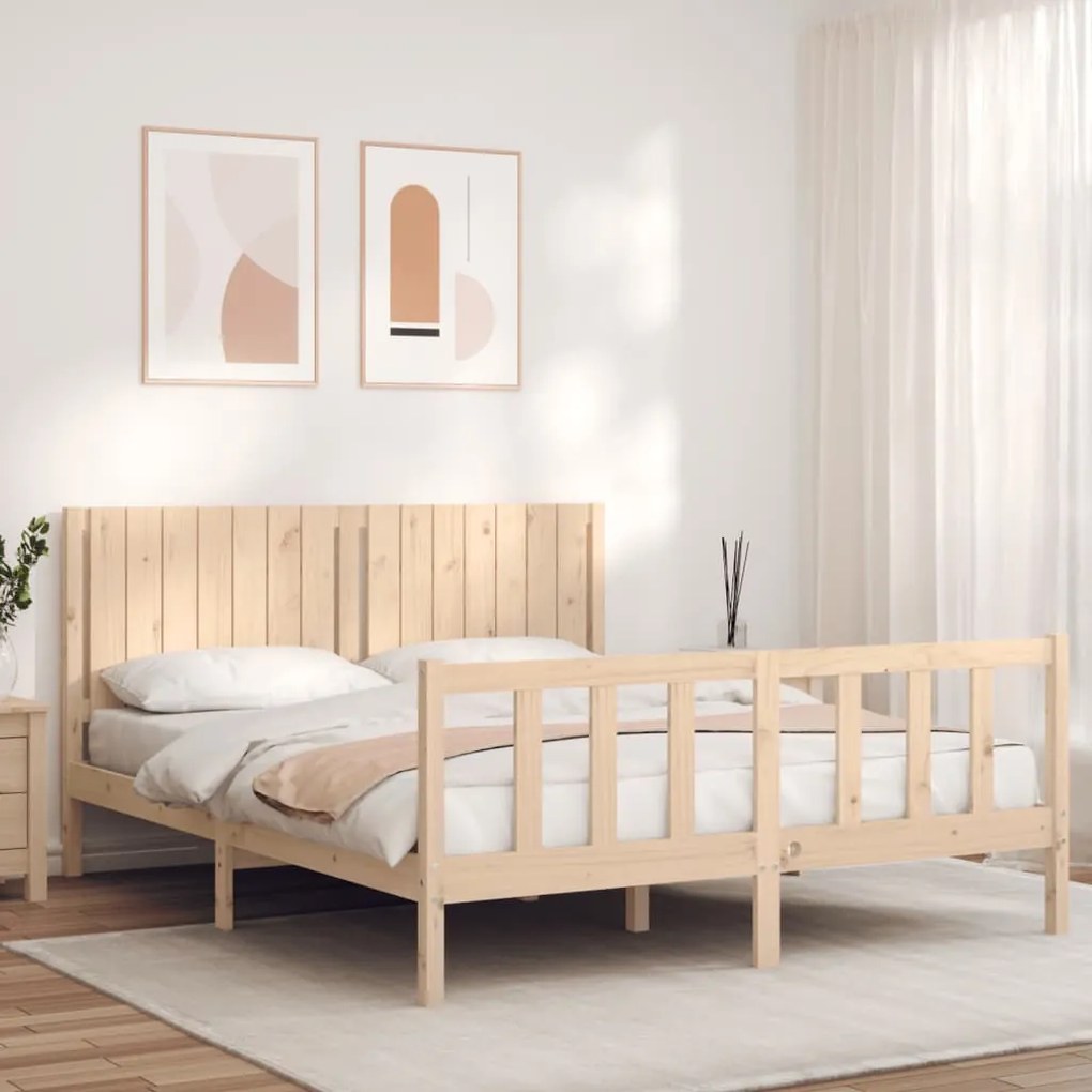 Giroletto Senza Materasso 160x200 Cm İn Legno Massello Di Pino /