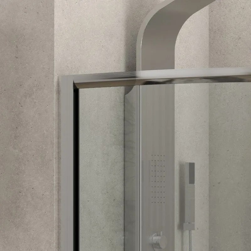Kamalu - Box doccia semicircolare 80x80 altezza 180cm vetro trasparente | K400