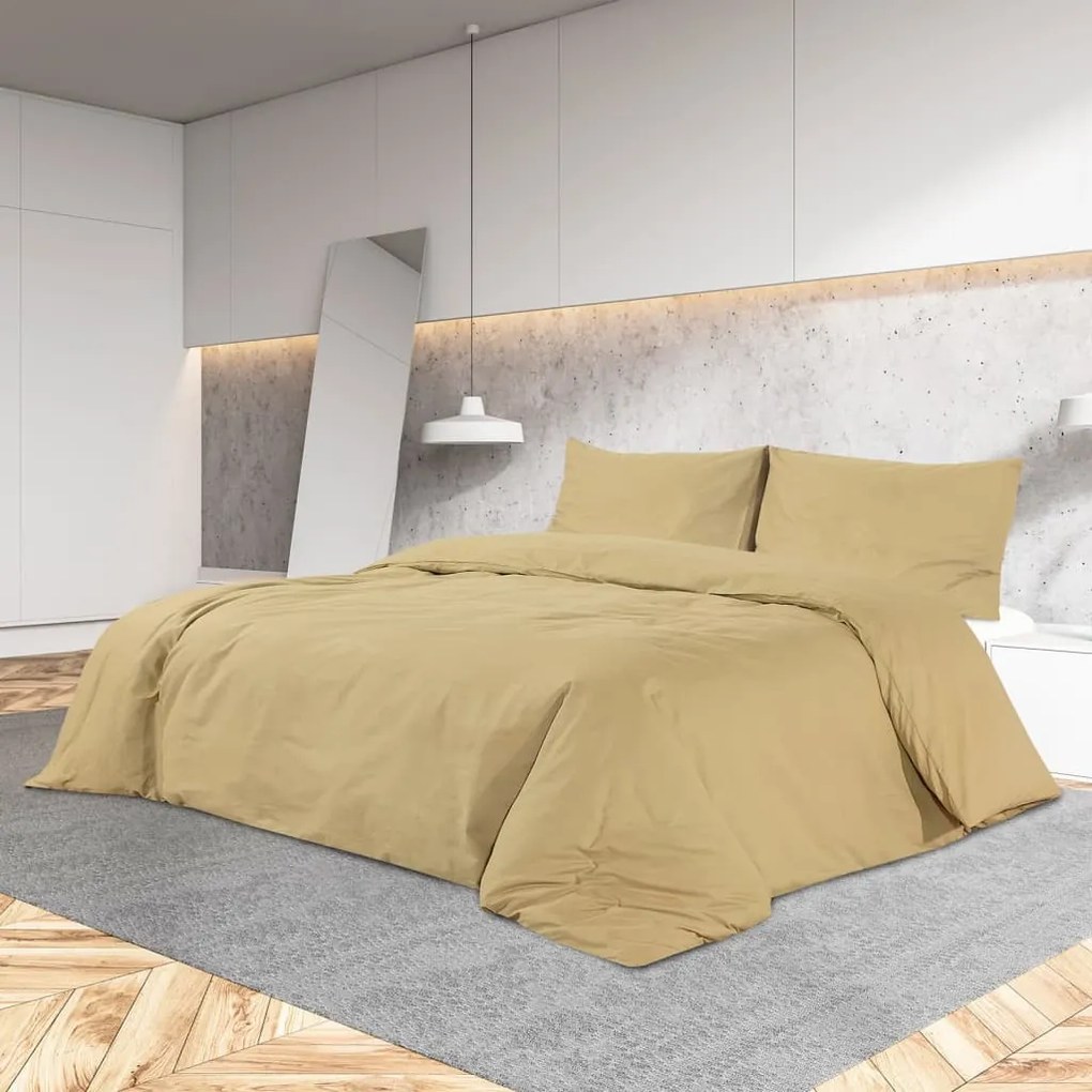 Set Copripiumino Tortora 140x200 Cm İn Microfibra Leggera /