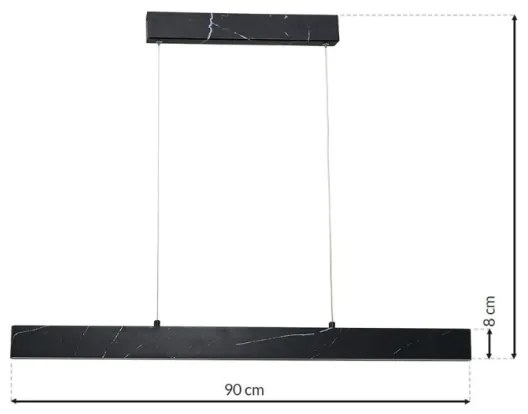 Lampadario LED su fune PIERCE LED/18W/230V nero