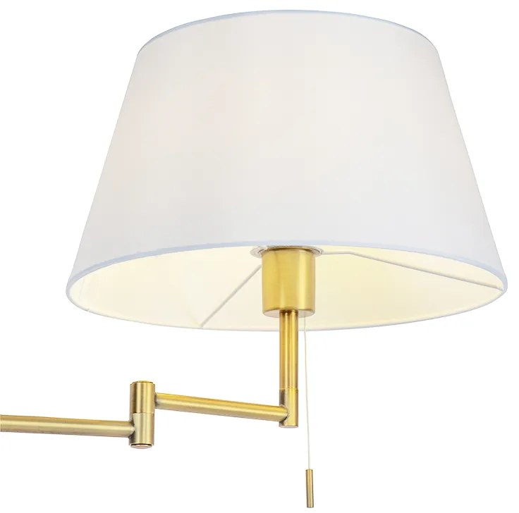 Lampada da terra in bronzo con paralume bianco e braccio regolabile - Ladas Deluxe