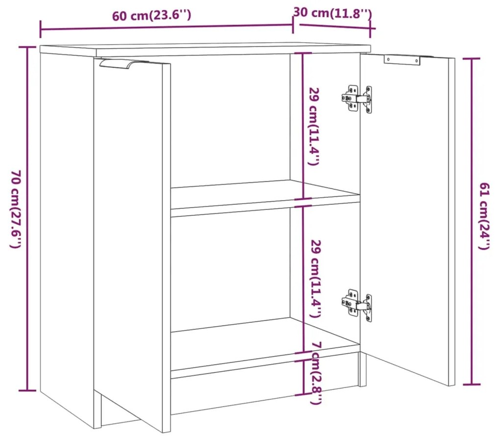 Credenze 3 pz Rovere Marrone in Legno Multistrato