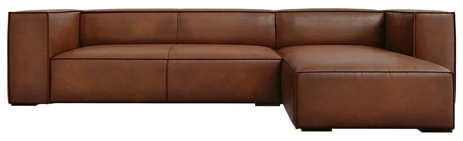 Divano angolare in pelle marrone cognac (angolo destro) Madame - Windsor &amp; Co Sofas