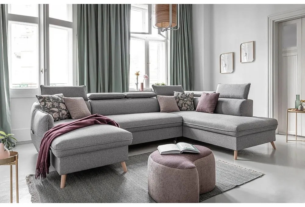 Divano letto angolare grigio chiaro (angolo destro) Sweet Harmony - Miuform