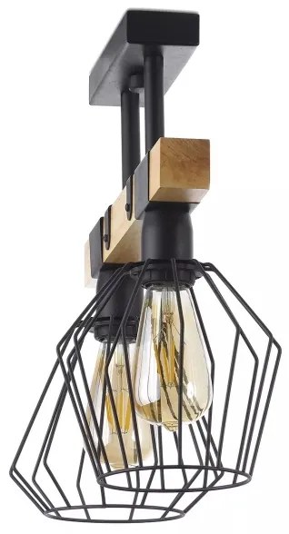 Lampadario a plafone CAMERUN 2xE27/60W/230V nero/legno