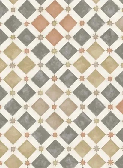 Cole & Son Carta da parati Zellige - Spice & Charcoal