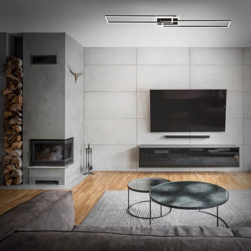 Plafoniera LED moderno Frame, nero110 cm