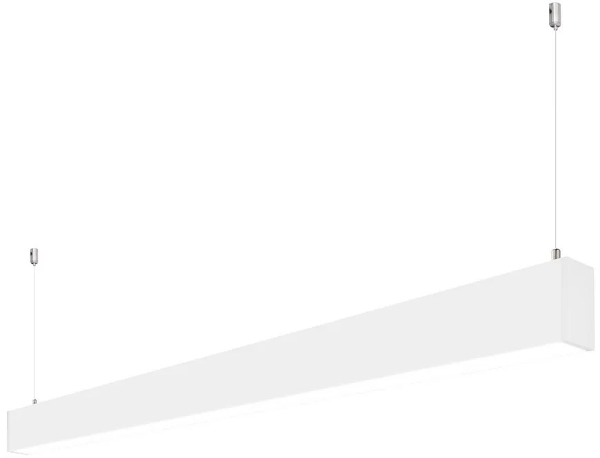 Profilo Lineare Bianco a Sospensione in Alluminio per Striscia LED 1m e 2m Variante Lunghezza 1 Metro