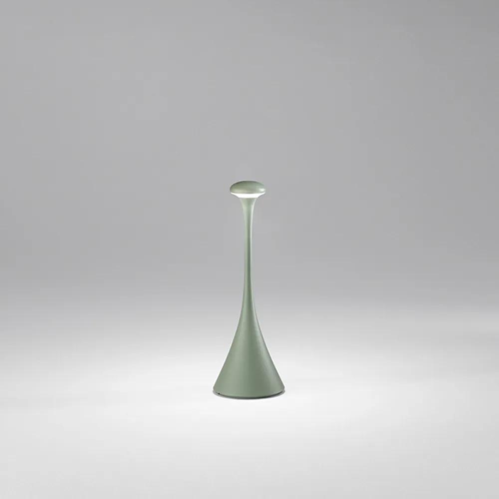 Lampada Da Tavolo Esterno Ricaricabile Pinut Moderna Alluminio Salvia Led Cct