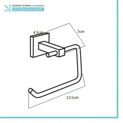 Set accessori a muro 6 pezzi in metallo cromato e viti incluse Rock