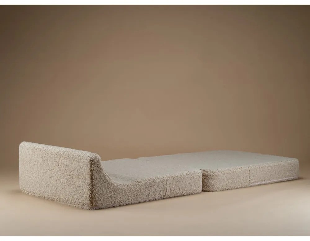 Poltrona per bambini marrone chiaro con rivestimento in bouclé Flipster – Wigiwama