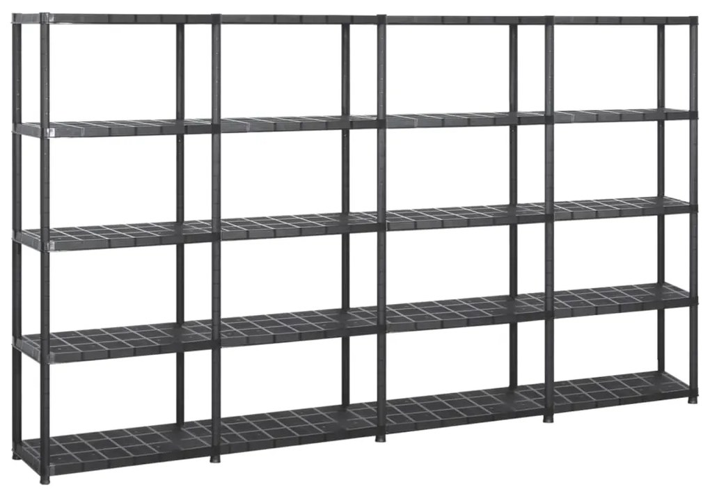 Scaffale A 5 Ripiani Nero 284x38x170 Cm İn Plastica /
