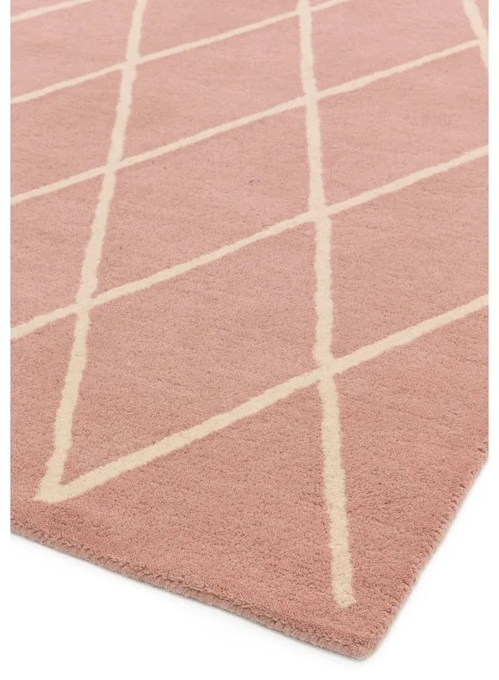 Tappeto in lana rosa tessuto a mano 80x150 cm Albany - Asiatic Carpets