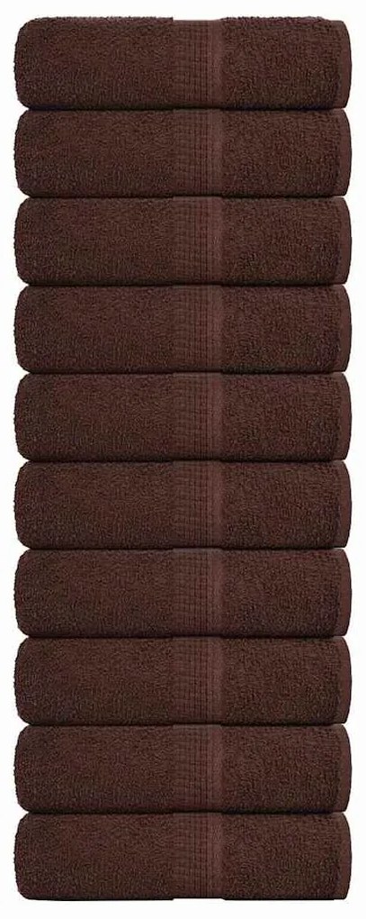 Asciugamani Per Sapone 10pz Marrone 30x30cm 360g/m² 100% Cotone /