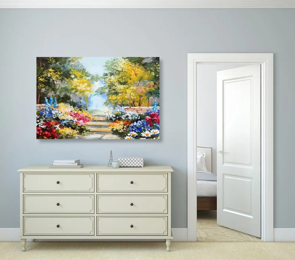 Stampa su tela – Pittura a olio di paesaggio