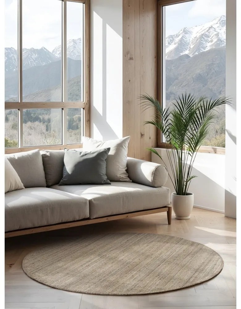 Tappeto rotondo grigio tortora in iuta ø 160 cm Bouclé Jaipur – Hanse Home
