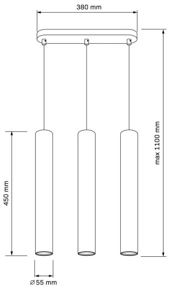 Lampadario a sospensione con filo LUNGOMARE 3xGU10/10W/230V cromo