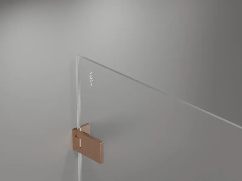 Mexen Lunar-F Duo cabina doccia pieghevole 100 x 80 cm, trasparente, rame spazzolato - 836-100L-080P-65-00