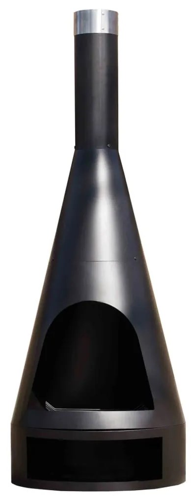 Caminetto Kingston 160x60 Cm İn Acciaio Nero Opaco /