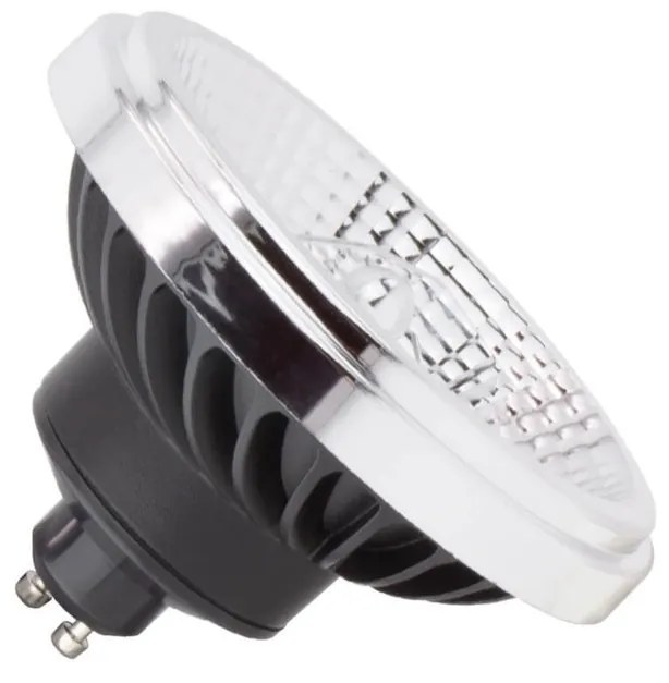 Lampada AR111 15W Angolo 45° Nera Colore Bianco Caldo 2.700K