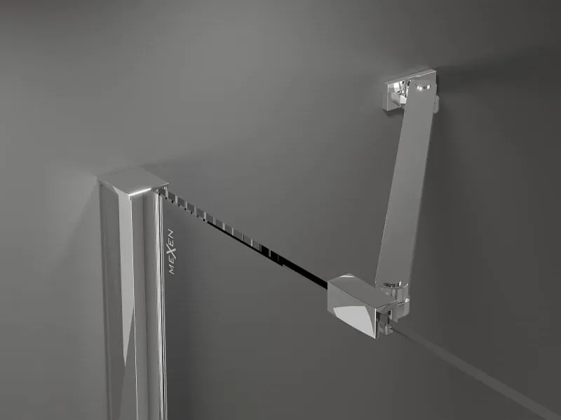 Mexen Velar Duo cabina doccia scorrevole 90 x 80 cm, trasparente, cromo - 871-090-080-02-01