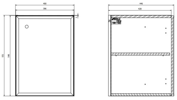 Cersanit S1022-004 - Mobile bagno sospeso MILLE 40x45 cm bianco opaco