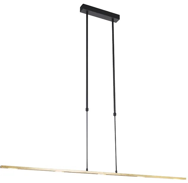 Lampada a sospensione nera con oro incl. LED dimmerabile - Bold