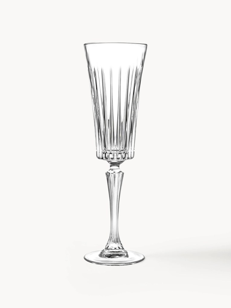 Set di 6 flute da champagne con motivo in rilievo Timeless
