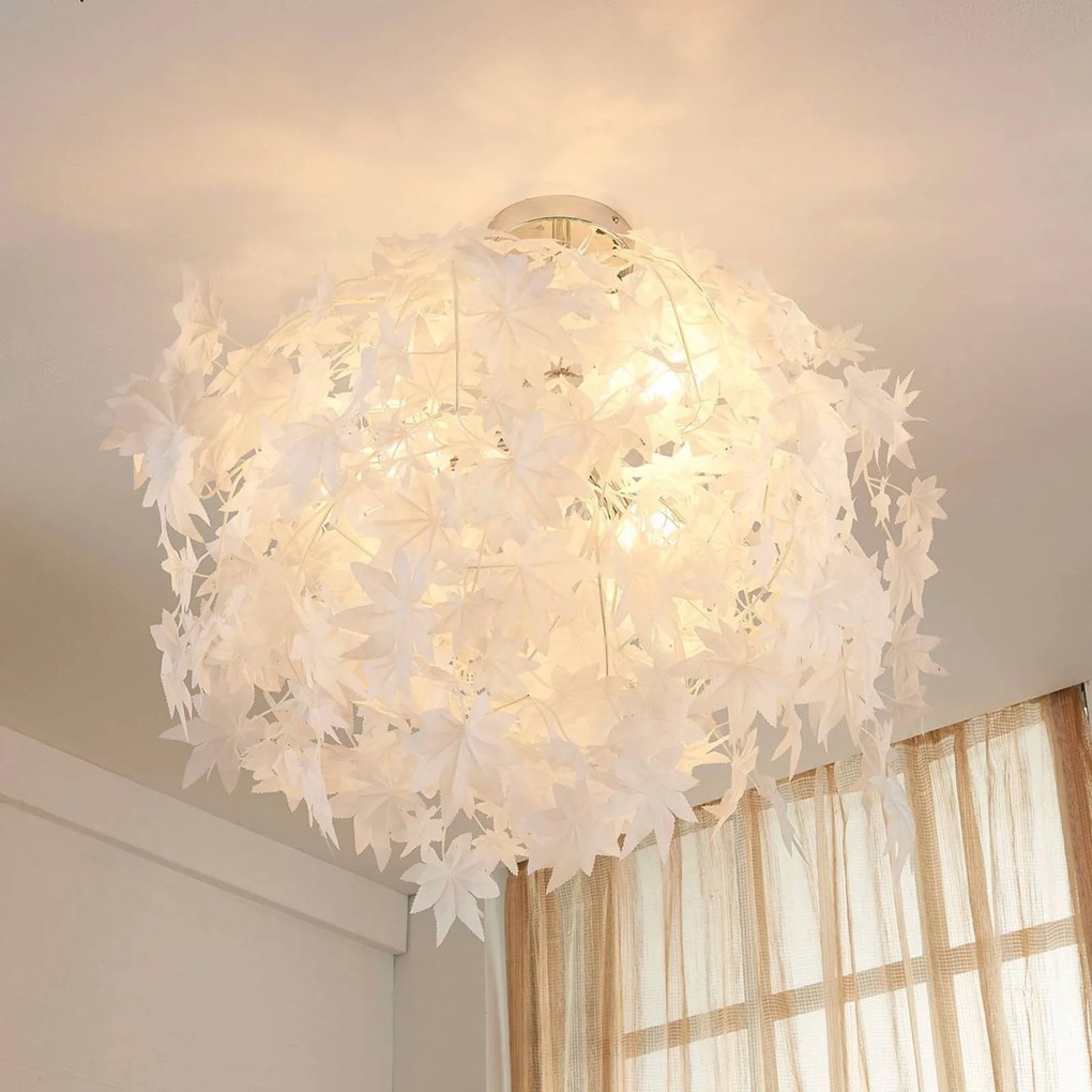 Plafoniera soffitto Maple Lindby, dimmerabile, Bianco / Opale, Soggiorno / Sala da pranzo, Plastica, Moderno, Plafoniera