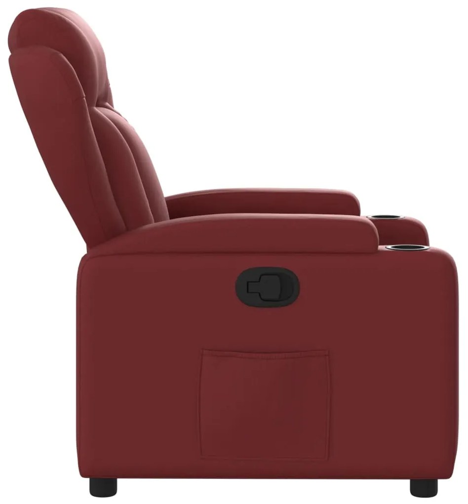 Poltrona reclinabile rosso vino in similpelle